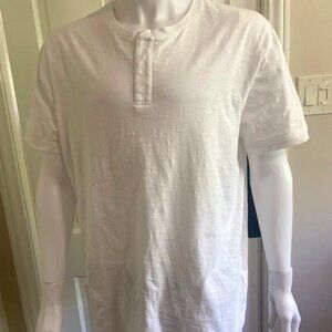 New Men's White Vince Henley T Shirt XL